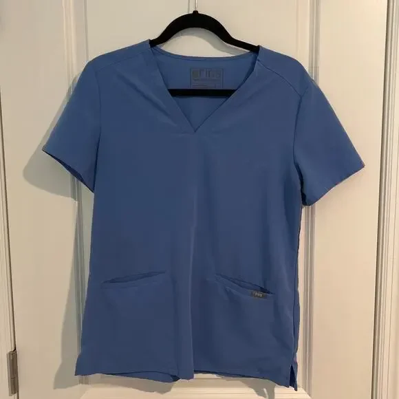 Figs Technical Collection Casma Three-Pocket Scrub Top Blue Women's Size Small - Picture 3 of 7